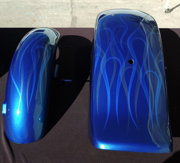 09 fenders candy blue double ghost flames