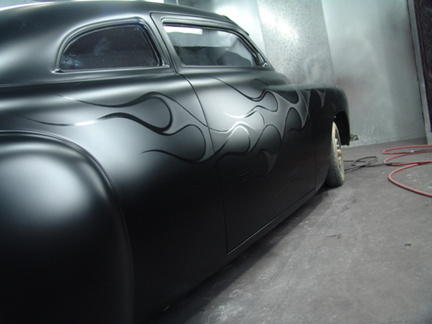 14 airbrushed gloss black flames