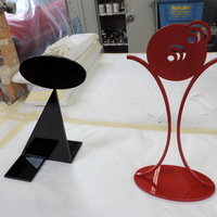 Reference s1770 - Red and Black Metal Sculptures
