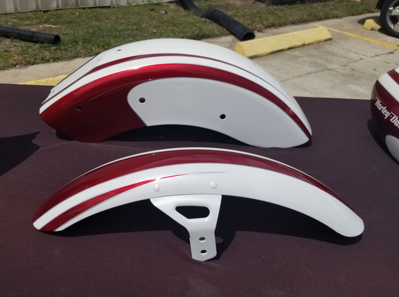 Candy Red / White Pearl Custom Paint Job