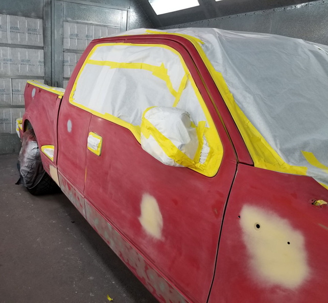 41 truck masked up for paint