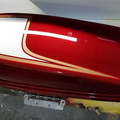 Red White Pearl Two Tone Gold Red Stripes ✽