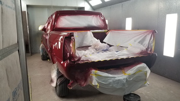 2007 Chevy Silverado cleared after basecoat sprayed