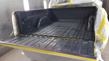 2007 Chevy Silverado sealer sprayed on bed and tailgate