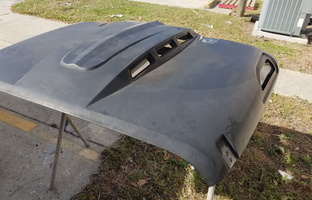 Jeep Wrangler hood after being stripped