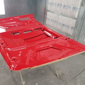 Jeep Wrangler hood - after underside painted red