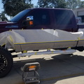 Ford F250 - masking up for 1/4" stripe to be laid out
