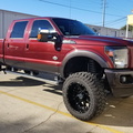 Ford F250 after painting wheel flares and lower trim