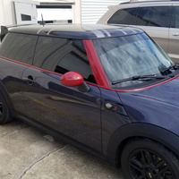 Mini Cooper - Union Jack graphics on Roof and Red Accents