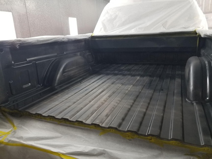 Silverado bed with sealer sprayed