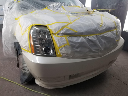 Cadillac Escalade front bumper and headlights clearcoated