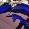 FXDL tank and fenders with Zephyr Blue basecoat