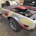 1973 Trans Am right fender stripped and bodywork started