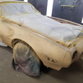 1973 Trans Am after priming fenders and front end