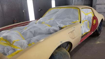 1973 Trans Am after priming fenders and front end