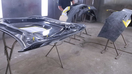 2018 BMW M4 bumpers and hood underside BEFORE paint