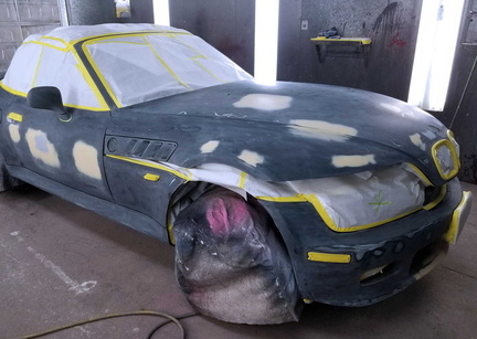 2000 BMW - masked up for paint