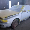 1996 Toyota Camry masked up for paint