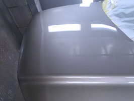 2004 Chevy Silverado after basecoat and clearcoat sprayed