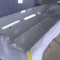 2004 Chevy Silverado after basecoat and clearcoat sprayed