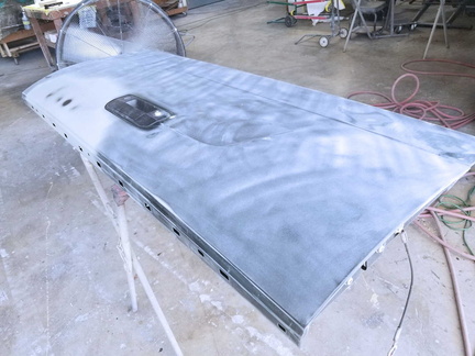 2007 Toyota Tundra tailgate prepped, bodyworked, and primed