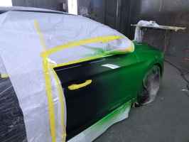 2018 Hyundai Elantra with custom green metallic fade 