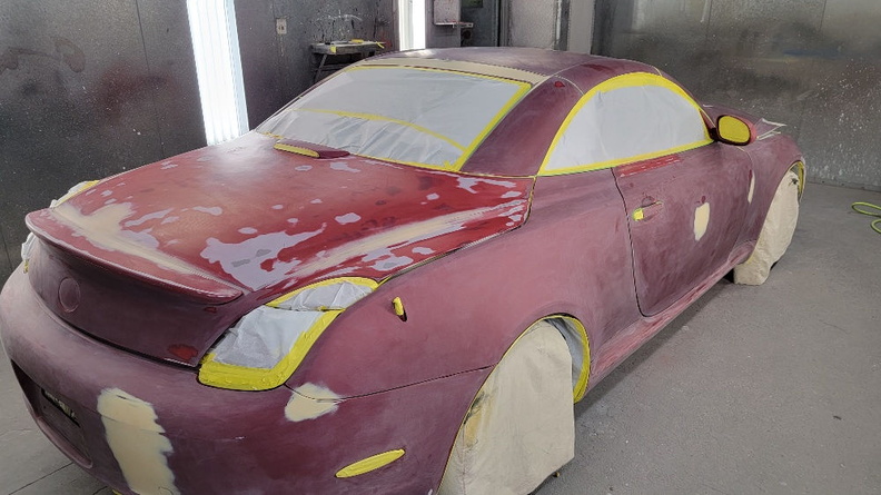2006 Lexus masked up for paint