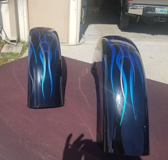 Heritage - Candy Blue and Silver Pearl ghost flames